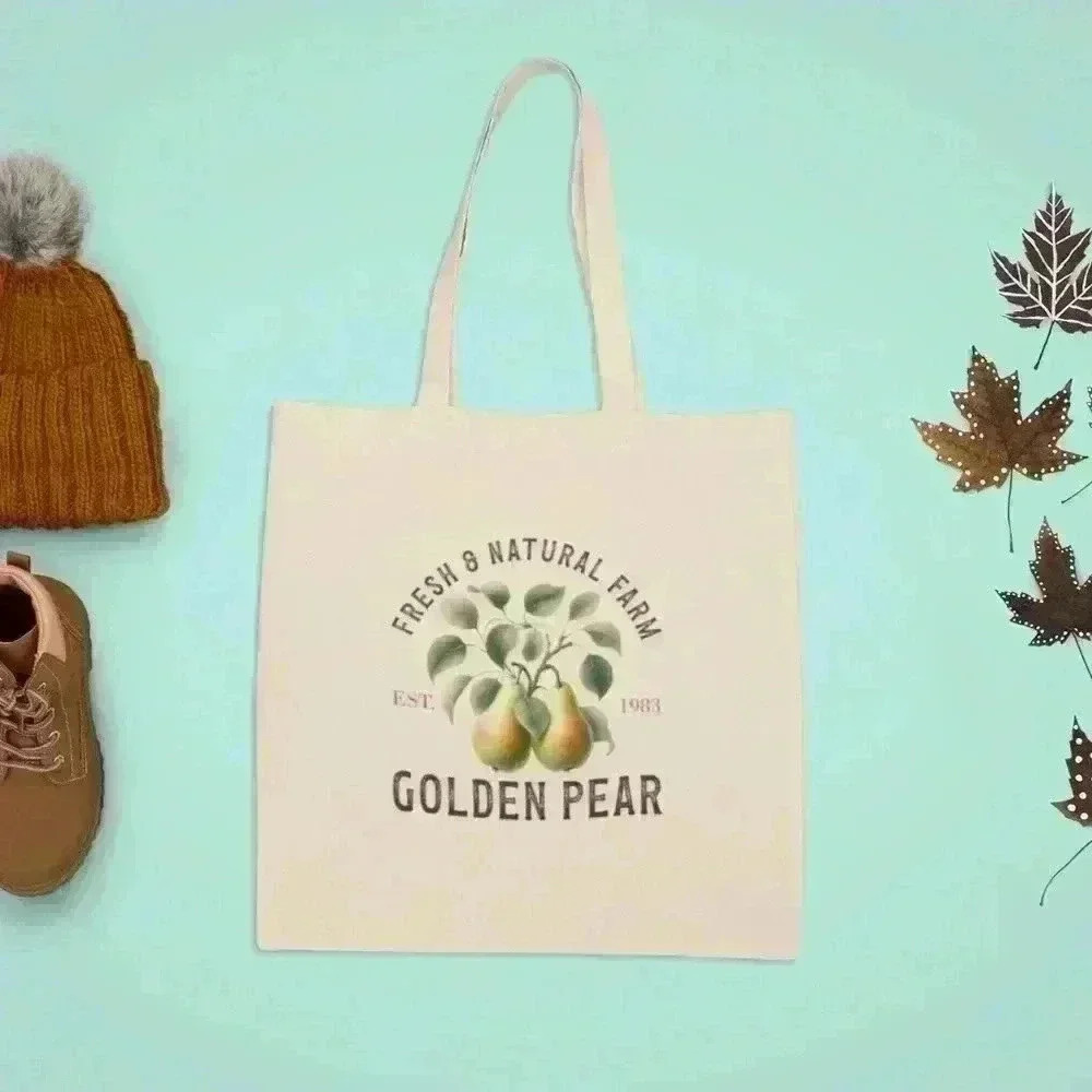 Farmers market golden pear tote bag every day recyled tote bag - Picture 2 of 2